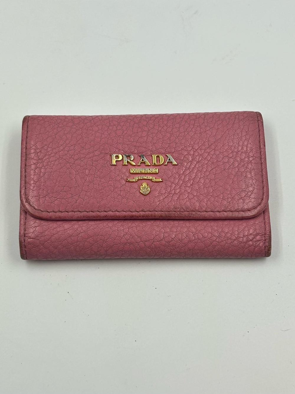 Prada pink pebbled leather keyholder - Picture 1 of 10